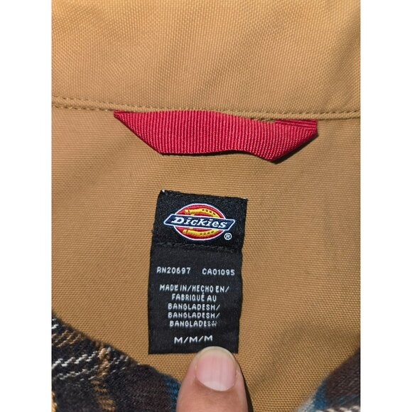 Dickies Mens Flannel Snap Work Shirt Jacket Medium Outdoors Rugged - Picture 6 of 11